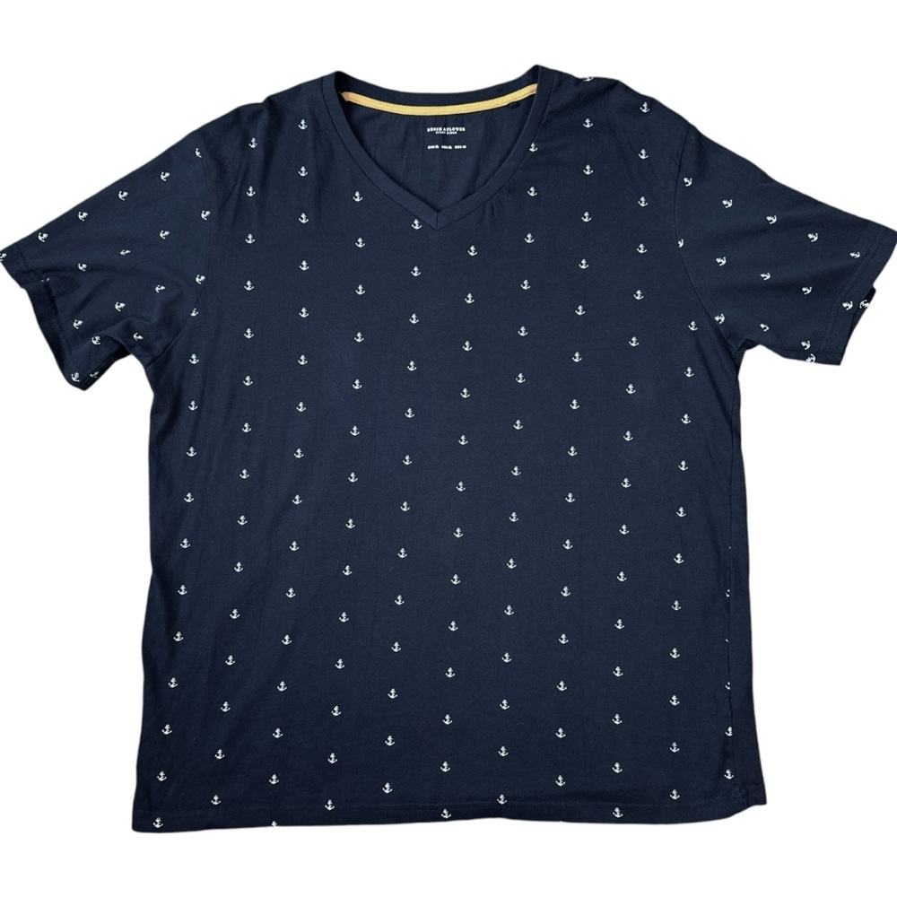 DENIM & FLOWER Ricky Singh Anchor Short Sleeve Tee Navy Men’s XL